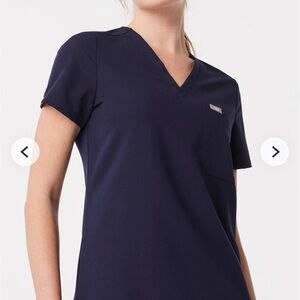 Figs Deep Blue V-Neck Short Sleeve Top (PACK OF 4)